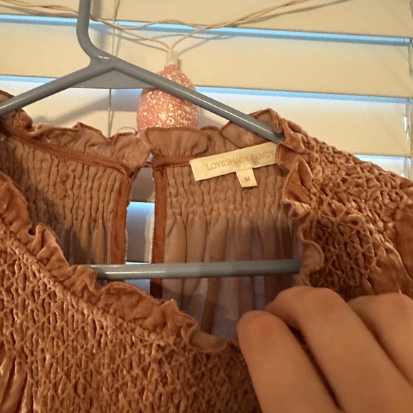 Loveshackfancy mauve pink velvet blouse medium - Picture 3 of 7